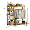 Neo Clothes Storage Rack Bamboo Garment with Shelf Hanging Rail
