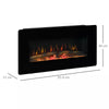 Electric Wall-Mounted Fireplace Heater with Flame Effect, Remote Control, Timer
