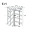 5 x 4 ft Pent Plastic Shed Garden Tools Storage Shed with Window and Door, Grey