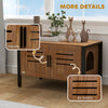 Cat Litter Box Enclosure, Hidden Litter Box Furniture with Tall Legs, Dark Brown