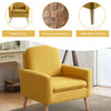 Modern Armchair Sofa Lounge Accent Linen Fabric Chair with Wood Legs Comfy Seat