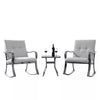 3 Pieces Bistro Garden Furniture Rocking Chairs & Table Set Indoor Outdoor
