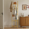 Metal Corner Coat Rack Clothes Rail Hall Tree Hanger Hook w Storage Shelf