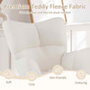 Teddy Fleece Fabric Upholstered Glider Chair with Comfy Backrest-Beige