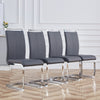 Dining Chairs Set of 4 Faux Leather with Stylish Cantilever Metal Frame Grey