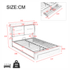 Double Ottoman Bed Frame, 4ft6 Gas Lift Storage Bed with Headboard & Drawers