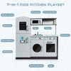 Kids Pretend Play Set Toddler Kitchen Set Wooden Play Kitchen-Grey