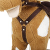 Kids Plush Rocking Horse with Softly Padded Riding Saddle Moving Mouth Sounds