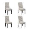 1/2/4/6 Dining Chairs Armchair High Back Linen/Velvet Upholstered Wood Legs Home