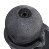 Outdoor Garden Patio Solar Powered Black Ball Water Feature Fountain with Lights