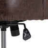 Ergonomic Brown Office Desk Chair Mid-century PU Leather Cushioned Swivel Chair
