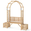 Garden Bench Arbor Arch Wooden Garden Arbor w/Love Seat 2 Trellises