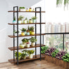 5-Tier Industrial Bookshelf Vintage Bookcase Wooden ladder shelf plant stand