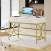 Computer Desk with Two Drawers, Modern Study Writing Desk with Storage, Makeup
