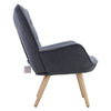 Nordic Fabric Accent Chair Fireside Armchair Wood Legs Sofa Buttoned Living Room