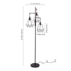 Tall 160CM Floor Lamp Standard Free Standing Living Room 3 Heads Home Wire Cage