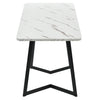 Dining Table White Marble Effect Table with Black Metal Legs Home Kitchen Table
