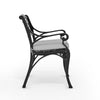 Black Cast Aluminium Elizabeth Round Table Garden Dining Table Chair Bistro Set