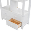 High Sleeper Bunk Bed, 3ft Solid Pine Wood Kids Loft Bed Frame With Desk Storage