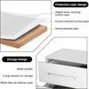 High Gloss Bedside Table RGB LED Bedside Cabinet 2/3 Drawers Nightstand