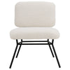 Nordic Accent Sofa Chair Lambswool Fabric Upholstered Leisure Armchair Metal Leg