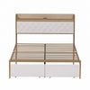 4ft6 Double Gold Metal Bed Frame with Drawer Storage Headboard Charging Station