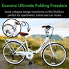 Ecosmo 26" Wheel Folding Ladies Women City Bicycle Bike 7 SP, 17" -26LF08W+B