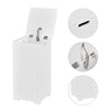 Large Wooden Laundry Bin Storage Basket White Storage Cupboard w/ Lid