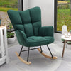 Upholstered Linen Fabric Rocking Chair Single Sofa Armchair Relaxing Padded Seat