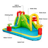 Bouncy Water Castle Inflatable Water Park Slide with Climbing Wall Water Gun