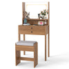 Small Makeup Table Vanity Desk with Mirror & Lights-Natural