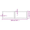 Table Dark Grey 180x50x6 Treated Solid Wood Oak Live M4G1