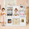 Kids Wooden Playset Deluxe Pretend Kitchens Cooking Toy Set Light Large