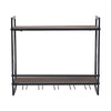 Wall Wine Bottle Rack Holder with Hanging Glass Holder Storage Display Shelf NEW