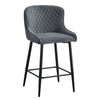 2 pcs Faux Leather / Velvet Bar Stools Diamond Design Soft Upholstered Seat Back