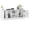 CIADAZ TV Cabinet with Glass Doors White 102x37x42 , Tv Unit, Tv Stand I3U8
