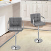 2pcs Bar Stools Leather Swivel Gas Lift Chair Kitchen Breakfast Pub Black Grey