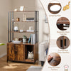Indoor Tall Pet House Corner Shelf Cat Litter Box Enclosure-Coffee