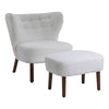 Big Sale! Teddy Fabric Armchair Cocktail Wing Back Chair Lounge Sofa w/Footstool