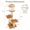 Cat Tree for Indoor Cats Cat Furniture with Removable Cat Bed-Caramel