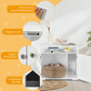 Cat Litter Box Wooden Enclosure Cat Washroom with Adjustable & Removable Divider