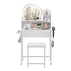 LED Lighted Dressing Table Cloud Shape Mirror Makeup Vanity Desk Space Saving