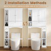 Over Toilet Storage Cabinet Space Saver Shelves Cupboard Freestanding White