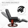 PU Leather Recliner Chair Armchair Lounge Sofa Chair With Footrest & Wooden Base