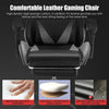 Massage Gaming Chair Leather Racing Office Executive Recliner with Leg Rest Grey