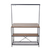 Kitchen Island Counter Top Breakfast Bar Dining Table Along 5 Tiers Storage Rack