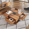 Modern Coffee Table with 4 Drawers Living Room Furniture Table Storage Space