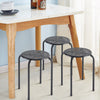 6X Stackable Round Steel Stools Backless Nesting Stool Black Flexible Seating