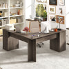 Corner Executive Desk w/2 Storage Drawers-Grey