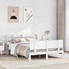 Bed Frame with Headboard White 140x200 Solid Wood Pine Q4T6